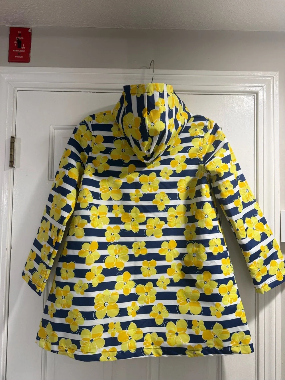 Gymboree - Girls Yellow Floral Stripe Raincoat
